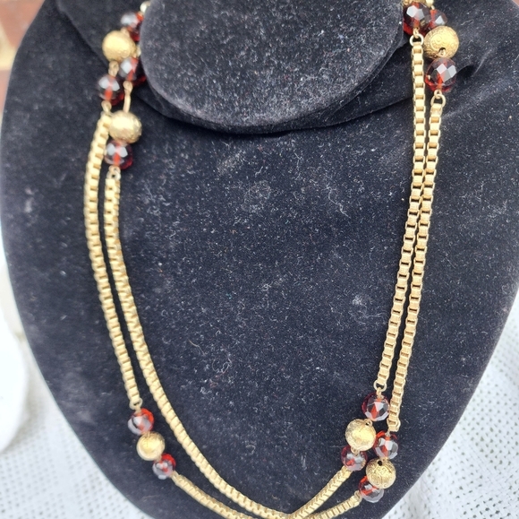 Vintage Glass bead‎  station necklace - Picture 9 of 16